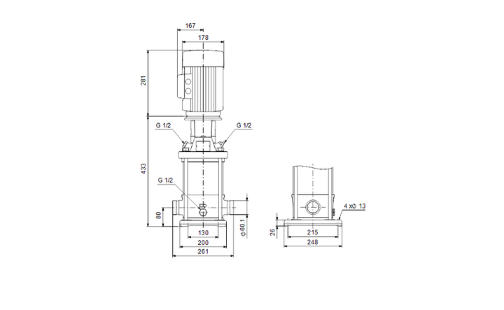 GRUNDFOS Vertikale Mehrstufige Kreiselpumpe CRNE 10-4 Art. 96512677