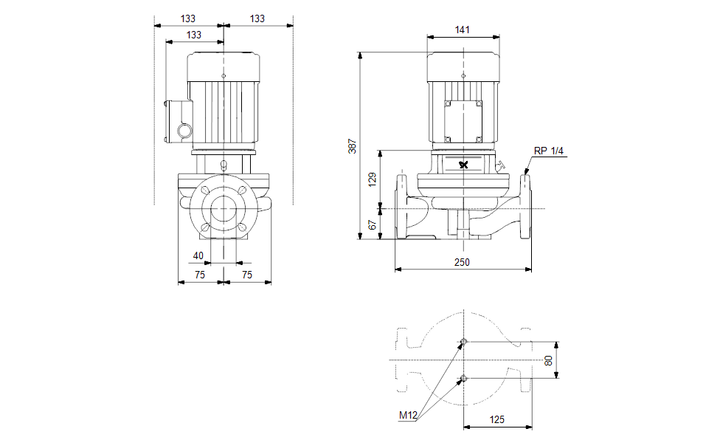 GRUNDFOS Einstufige Inlinepumpe TP 40-120/2 A-F-A-BUBE Art. 96401953