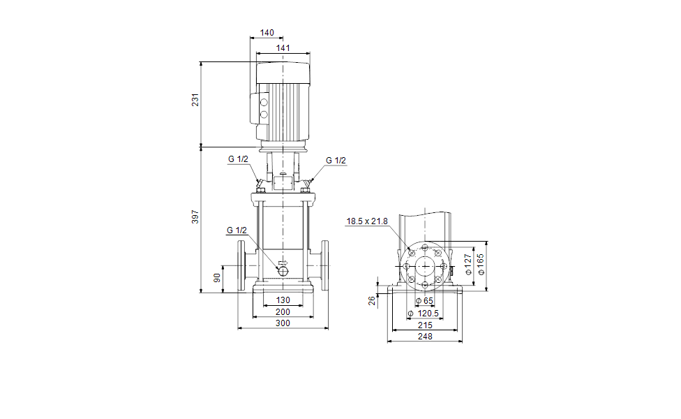 GRUNDFOS Vertikale Mehrstufige Kreiselpumpe CRNE 20-1 Art. 96512857