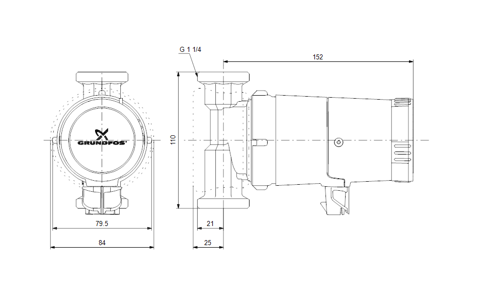 GRUNDFOS Umwälzpumpe UP 20-14 BXA 110 Art. 97680070