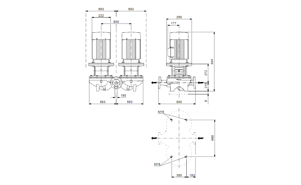 GRUNDFOS Einstufige Inlinepumpe TPD 150-60/6 A-F-A-GQQE Art. 96110017