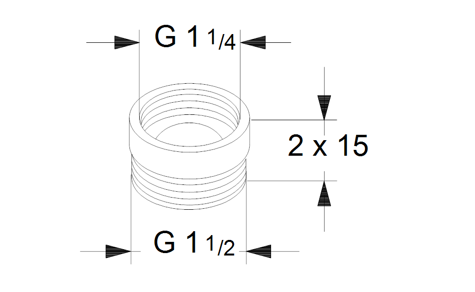 GRUNDFOS Mechanisches Zubehör Adapter A1 1 1/4"x1 1/2" PN 10 Art. 535040