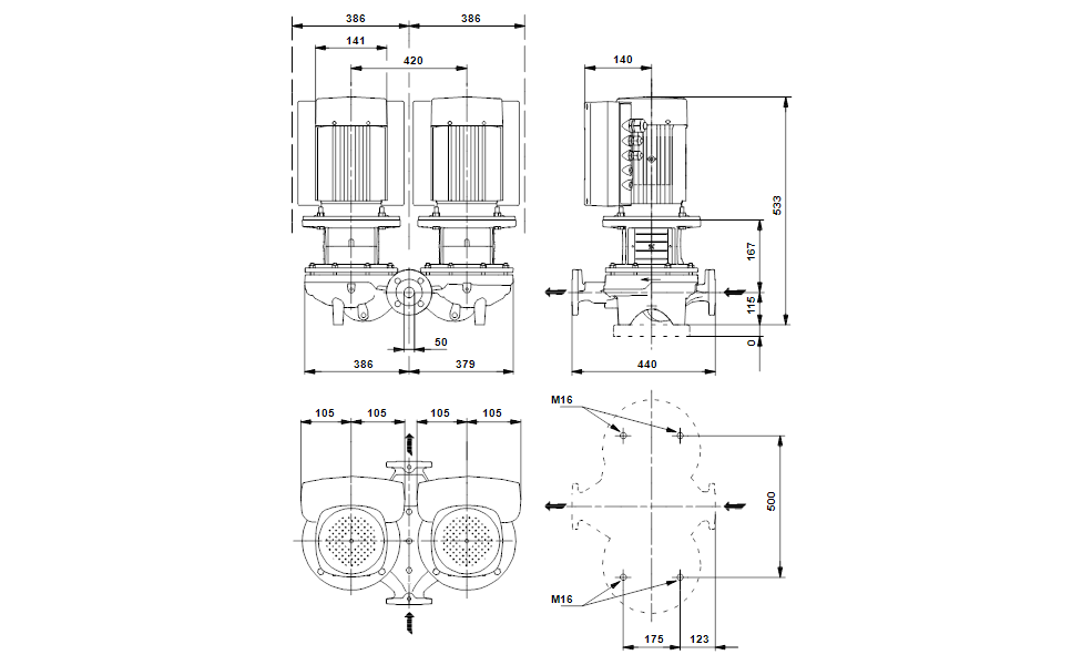 GRUNDFOS Einstufige Inlinepumpe TPED 50-110/4 A-F-A-BAQE Art. 96112891
