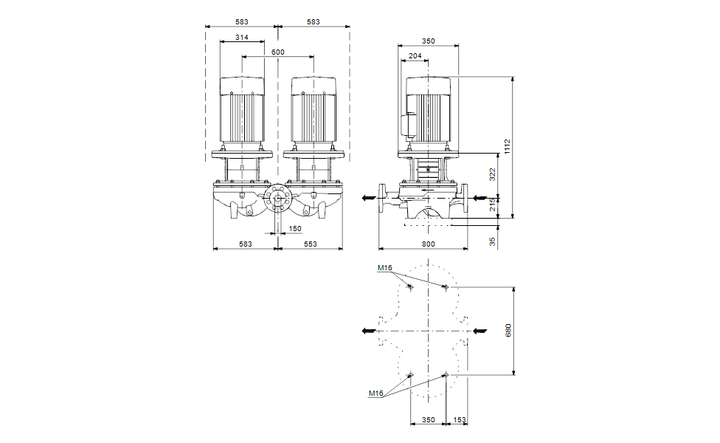GRUNDFOS Einstufige Inlinepumpe TPD 150-200/4 A-F-A-GQQE Art. 96109901