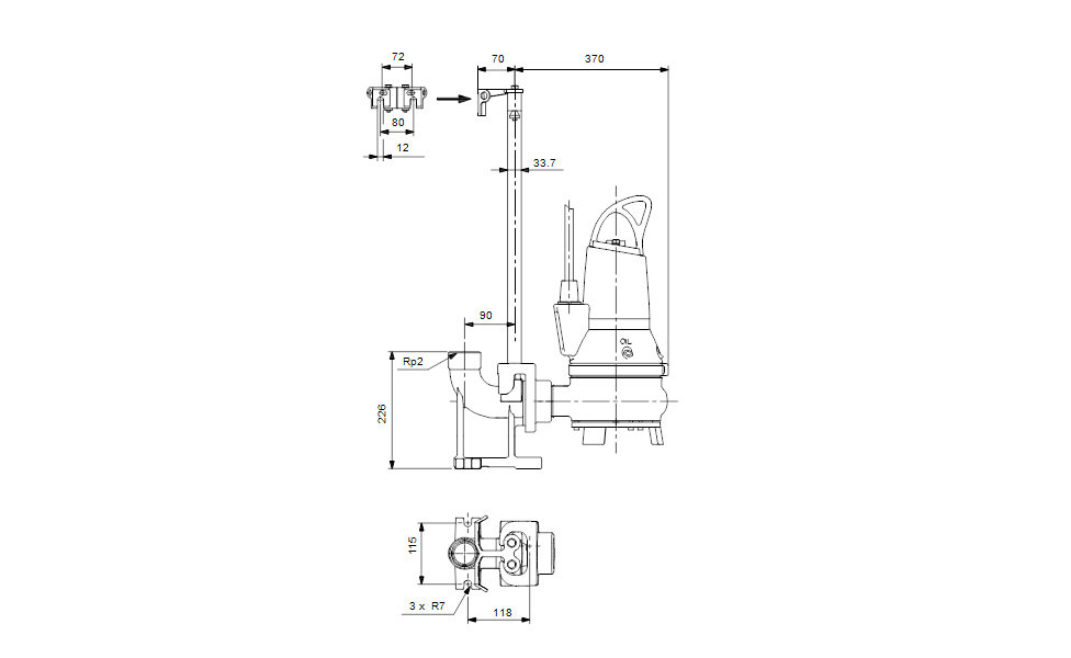 GRUNDFOS TAUCHMOTORPUMPEN EF30.50.06.EX.2.50B Nr. 96106551