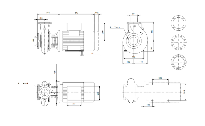 GRUNDFOS Einstufige Blockpumpe NB 80-160/177 Art. 95109671