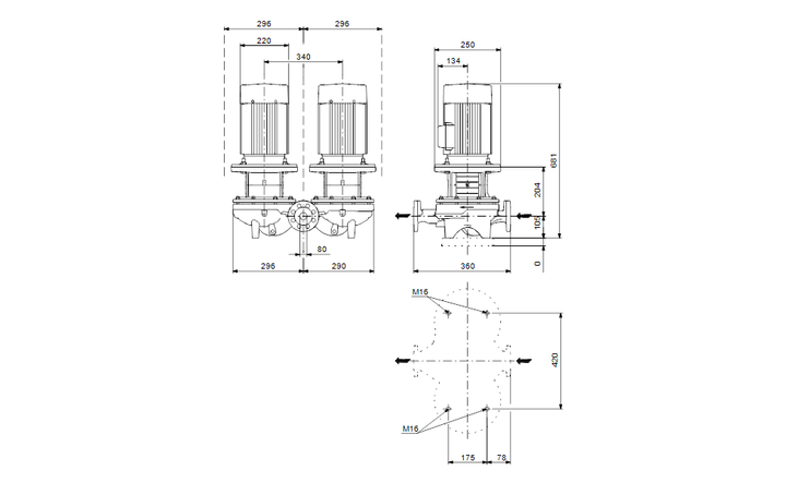 GRUNDFOS Einstufige Inlinepumpe TPD 80-210/2 A-F-A-GQQE Art. 96108779