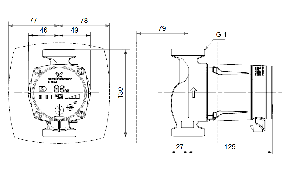 GRUNDFOS Nassläufer-Umwälzpumpe ALPHA2 15-40 130 Art. 95047526