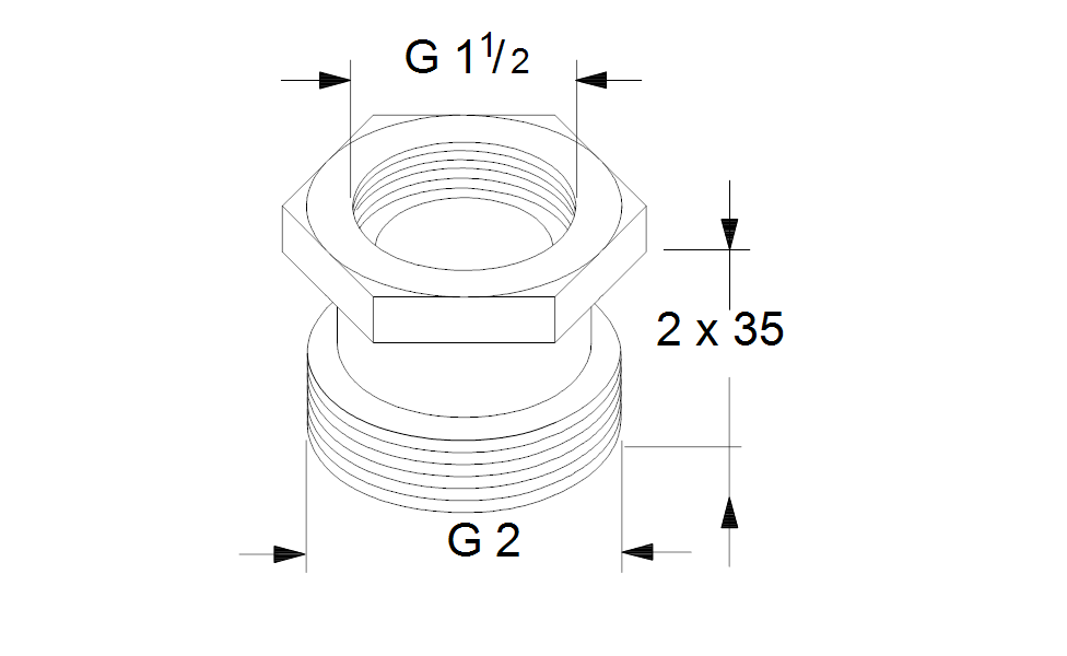 GRUNDFOS Mechanisches Zubehör Adapter A8 1 1/2"x2" PN 10 Art. 535047