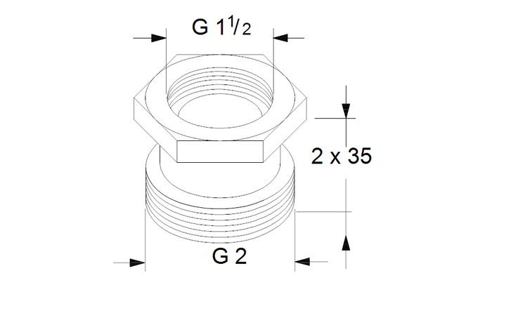 GRUNDFOS Mechanisches Zubehör Adapter A8 1 1/2"x2" PN 10 Art. 535047