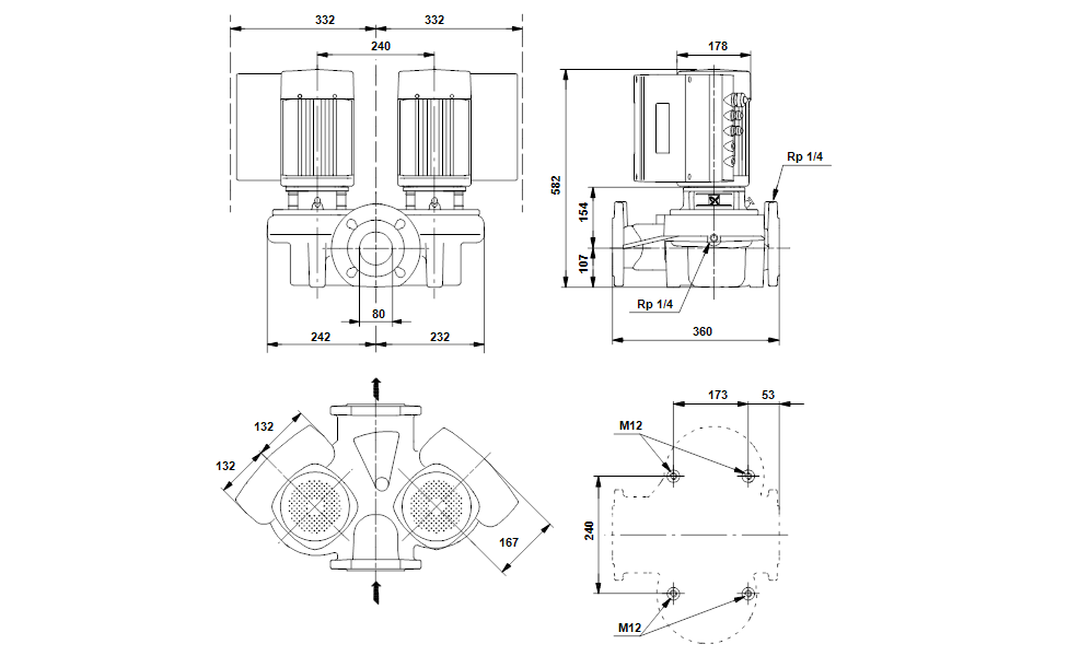 GRUNDFOS Einstufige Inlinepumpe TPED 80-60/4 AI-F-A-RUUE Art. 96276188