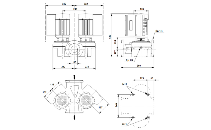 GRUNDFOS Einstufige Inlinepumpe TPED 80-60/4 AI-F-A-RUUE Art. 96276188