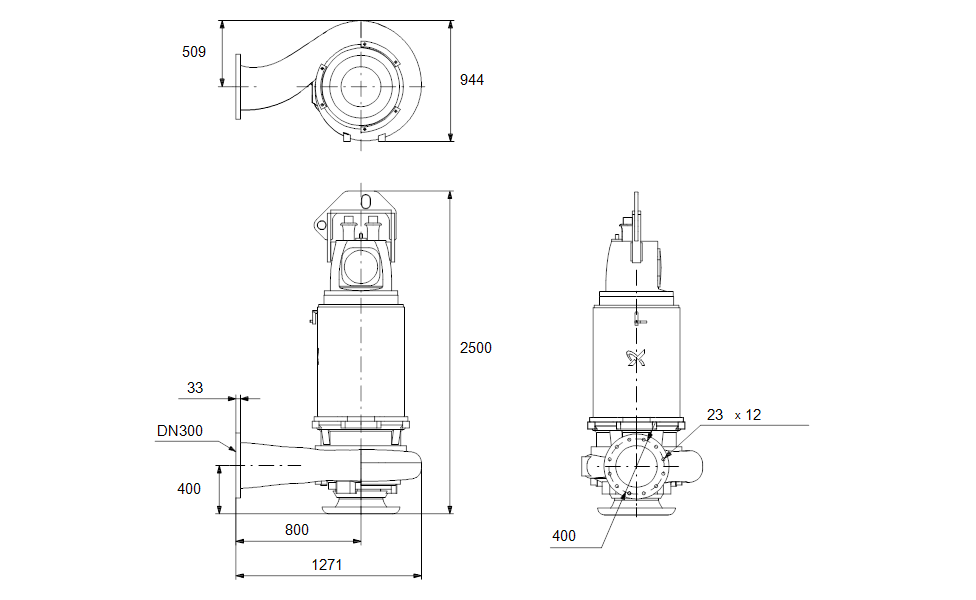 GRUNDFOS Tauchmotorpumpe S3.110.300.1250.8.72H.S.533.G.EX.D.61G Art.97686020