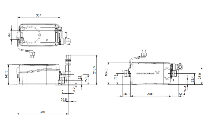 GRUNDFOS Kleinhebeanlage SOLOLIFT2 D-2 Art. 97775318