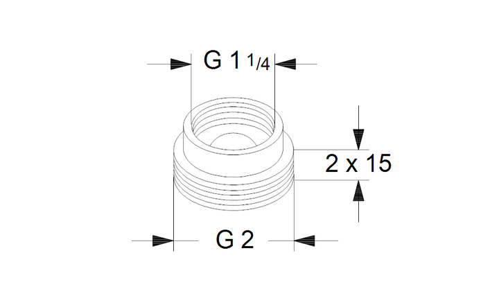 GRUNDFOS Mechanisches Zubehör Adapter A2 1 1/4"x2" PN 10 Art. 535041