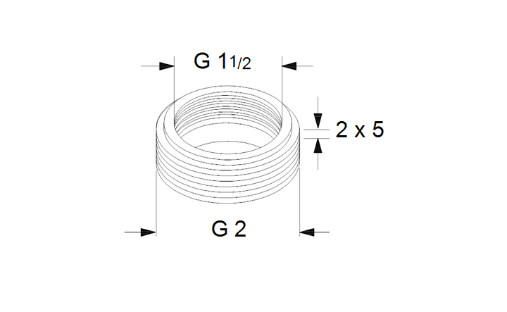 GRUNDFOS Mechanisches Zubehör  Adapter A7 1 1/2"x2" PN 10 Art. 535046