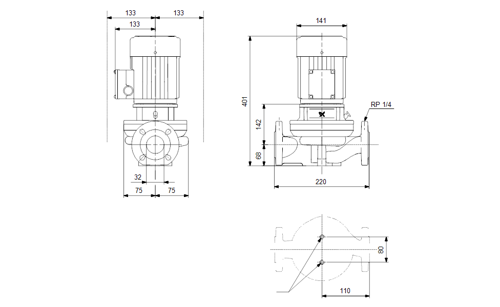 GRUNDFOS Einstufige Inlinepumpe TP 32-30/4 A-F-A-BUBE Art. 96401742