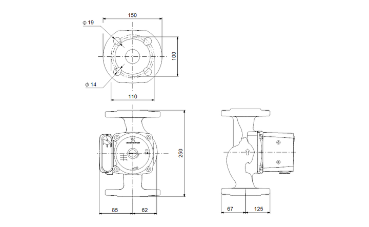 GRUNDFOS Nassläufer-Umwälzpumpe UPS 40-80 F N 250 Art. 95906466