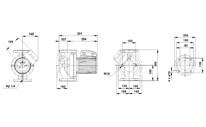 GRUNDFOS Nassläufer-Umwälzpumpe UPS 80-60 F B 360 Art. 96404916