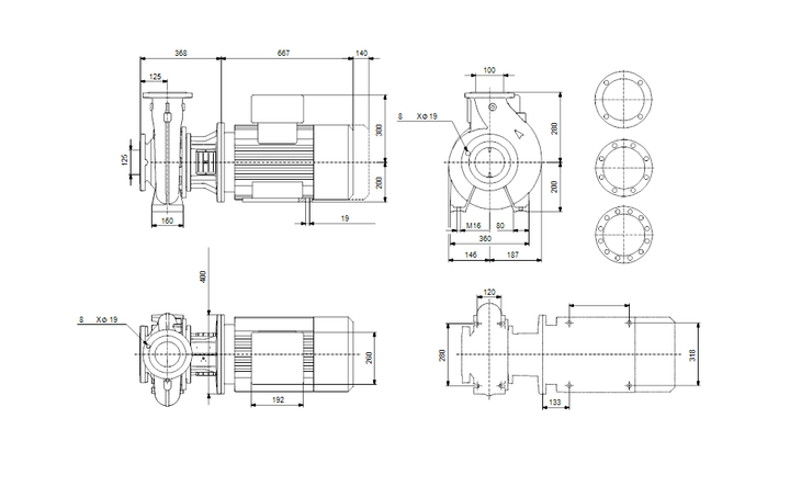 GRUNDFOS Einstufige Blockpumpe NB 100-160/176 Art. 95109687