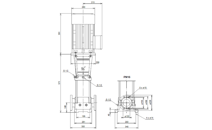 GRUNDFOS Mehrstufige Inlinepumpe CRNE 90-1 Art. 96124371