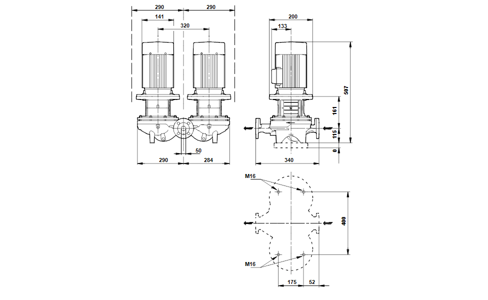 GRUNDFOS Einstufige Inlinepumpe TPD 50-90/4 A-F-A-GQQE Art. 96384251