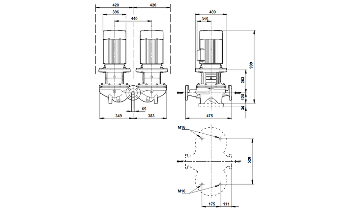 GRUNDFOS Einstufige Inlinepumpe TPD 65-930/2 A-F-A-GQQE Art. 96087580