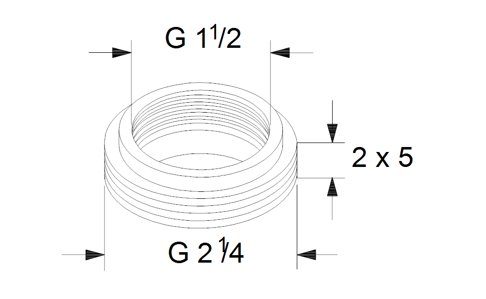 GRUNDFOS Mechanisches Zubehör Adapter A21 1 1/2"x2 1/4" PN 10 Art. 535114
