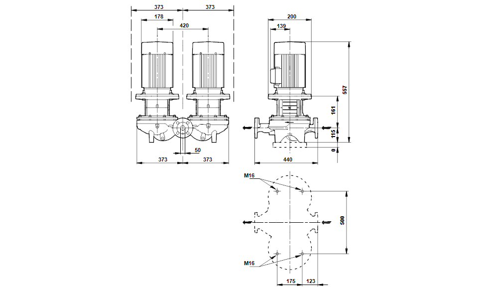 GRUNDFOS Einstufige Inlinepumpe TPD 50-110/4 A-F-A-BAQE Art. 96384255
