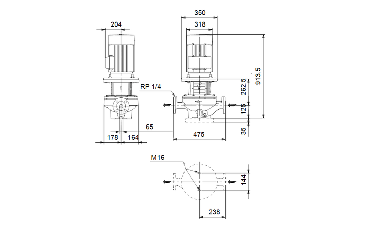 GRUNDFOS Einstufige Inlinepumpe TP 65-660/2 A-F-A-BAQE-PW1 Art. 96087508