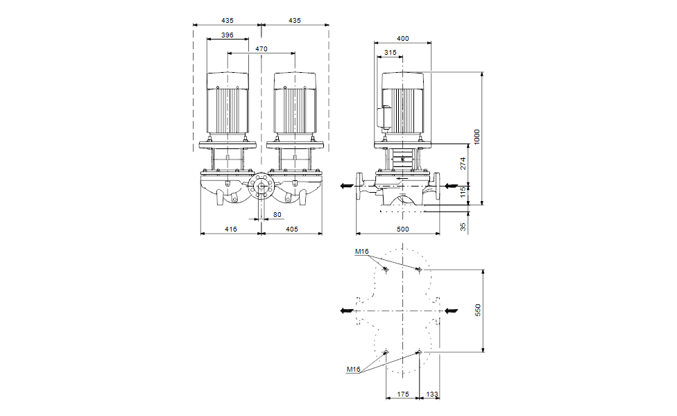 GRUNDFOS Einstufige Inlinepumpe TPD 80-700/2 A-F-A-GQQE Art. 96108786