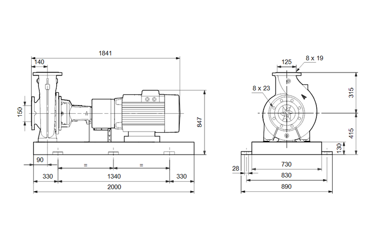 GRUNDFOS Normpumpe NK 125-200/219 Art. 95107098