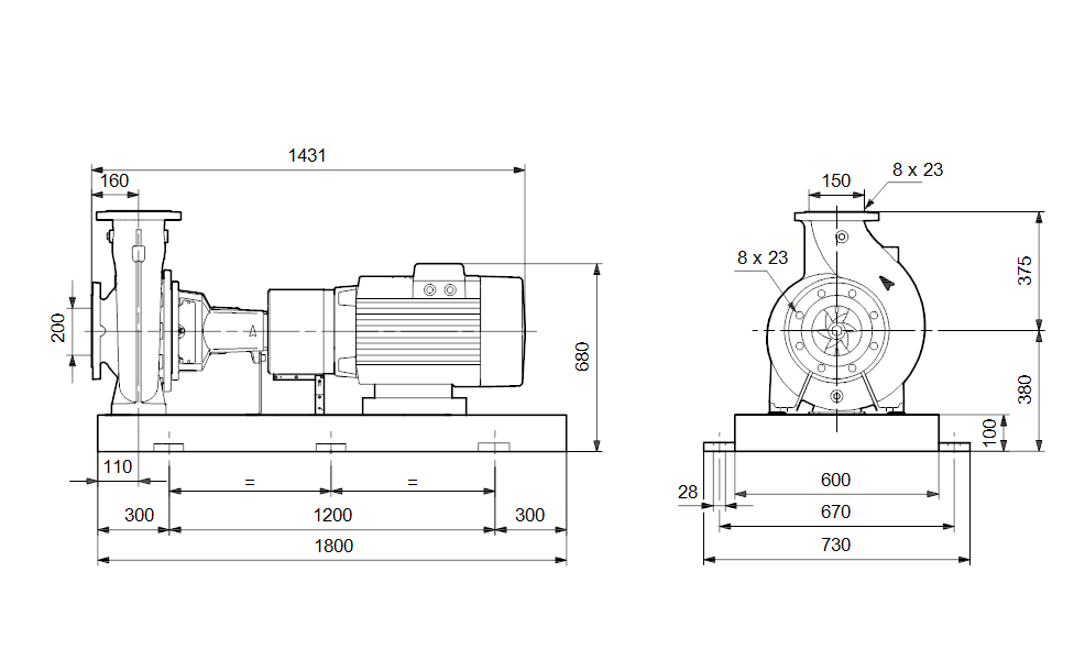GRUNDFOS Normpumpe NK 150-250/271 Art. 95107180