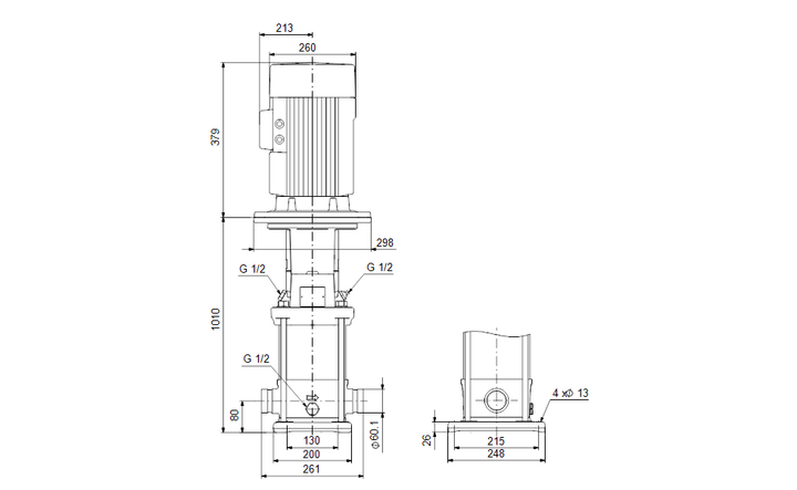 GRUNDFOS Vertikale Mehrstufige Kreiselpumpe CRNE 10-22 Art. 96512666