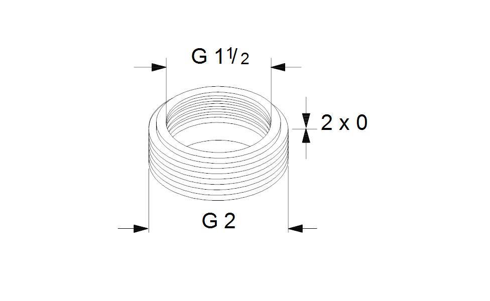 GRUNDFOS Mechanisches Zubehör Adapter A6 1 1/2"x2" PN 10 Art. 535045