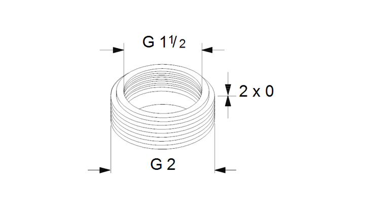 GRUNDFOS Mechanisches Zubehör Adapter A6 1 1/2"x2" PN 10 Art. 535045