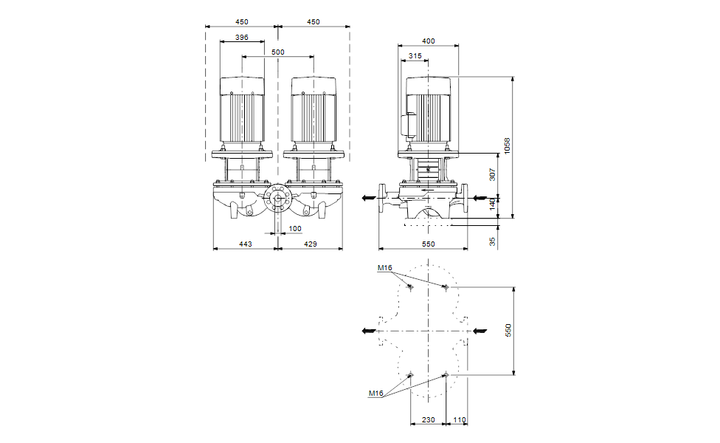 GRUNDFOS Einstufige Inlinepumpe TPD 100-480/2 A-F-A-GQQE Art. 96109244