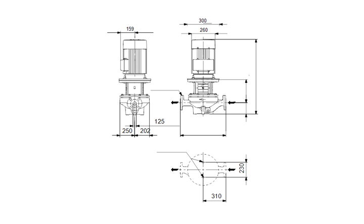 GRUNDFOS Einstufige Inlinepumpe TP 125-130/4 A-F-A-GQQE Art. 96109532
