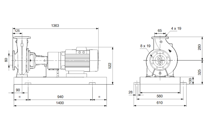 GRUNDFOS Normpumpe NK 65-315/320 Art. 96595206