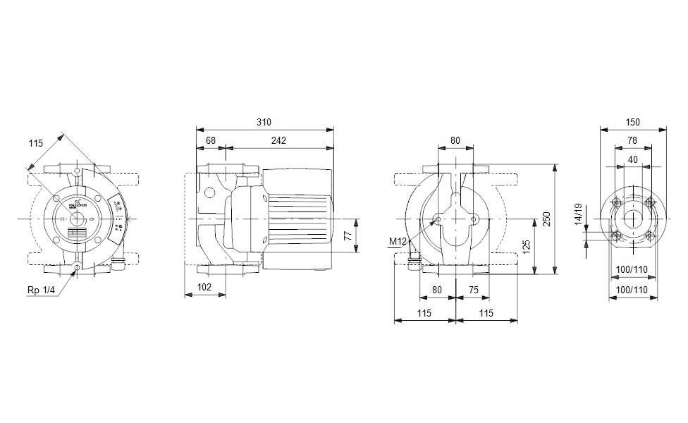 GRUNDFOS Nassläufer-Umwälzpumpe MAGNA 40-120 F N Art. 96748698