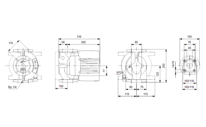 GRUNDFOS Nassläufer-Umwälzpumpe MAGNA 40-120 F N Art. 96748698