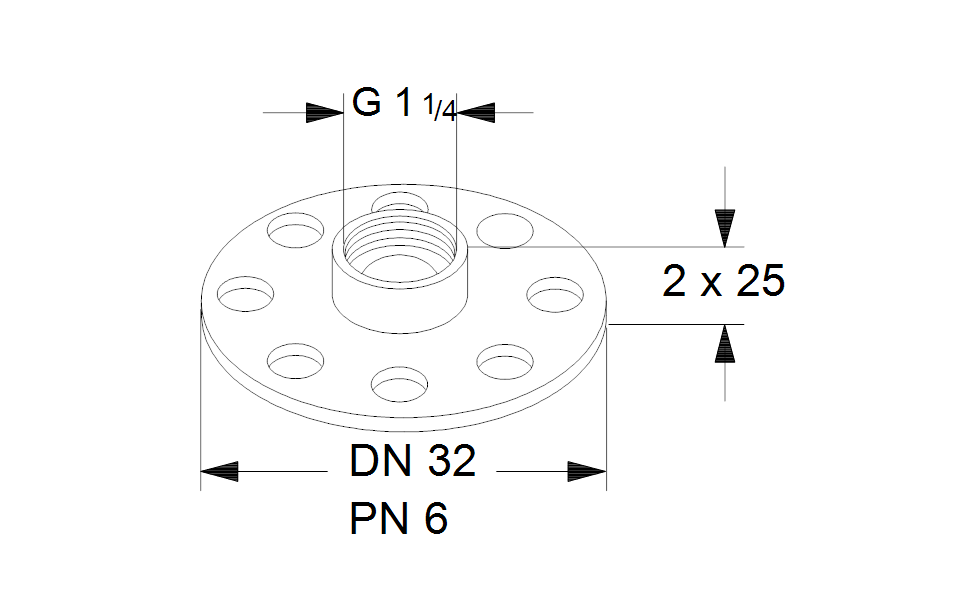Grundfos Adapter A13 1 1/2"xDN 32 PN 6 Nr. 535052