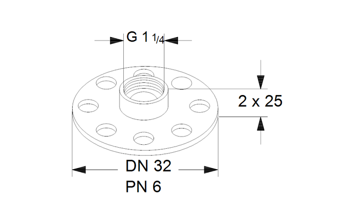Grundfos Adapter A13 1 1/2"xDN 32 PN 6 Nr. 535052