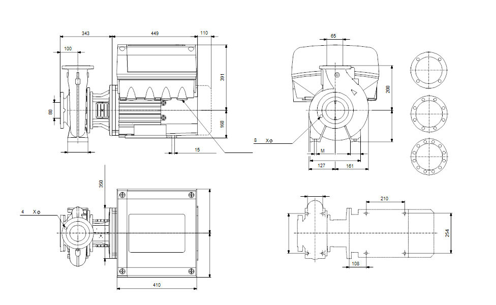 GRUNDFOS Einstufige Blockpumpe NBE 65-160/157 Art. 96539163