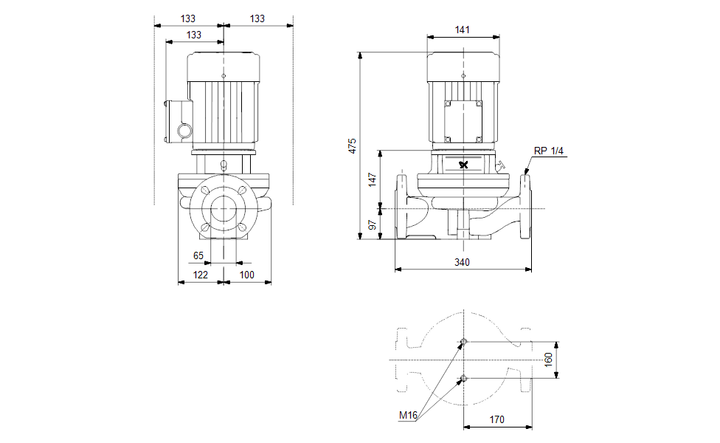 GRUNDFOS Einstufige Inlinepumpe TP 65-60/4 A-F-A-BUBE Art. 96402236