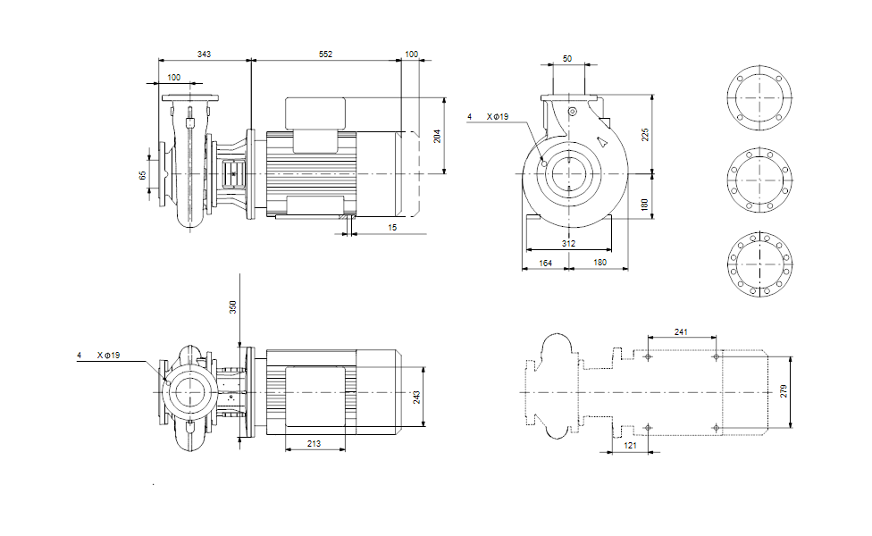 GRUNDFOS Einstufige Blockpumpe NB 50-250/233 Art. 96126323