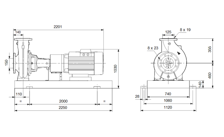 GRUNDFOS Normpumpe NK 125-315/317 Art. 95107108