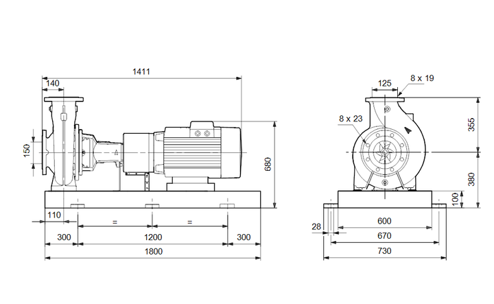 GRUNDFOS Normpumpe NK 125-315/317 Art. 95107163