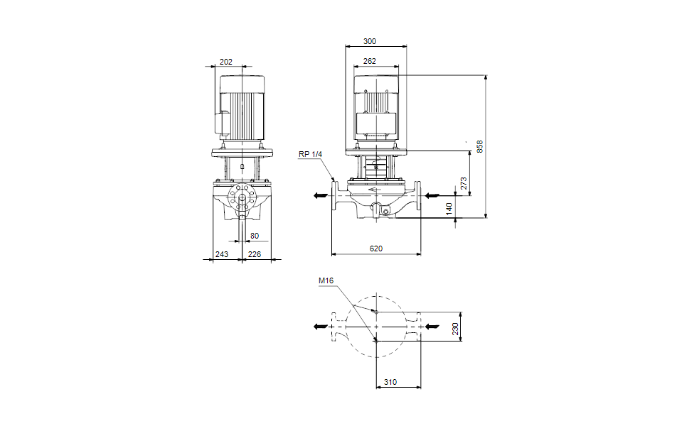 GRUNDFOS Einstufige Inlinepumpe TP 80-270/4 A-F-A-BQQE-MW3 Art. 98858356
