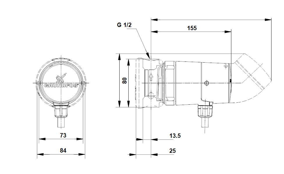 GRUNDFOS Umwälzpumpe UP 15-14 BT 80 Art. 96433885